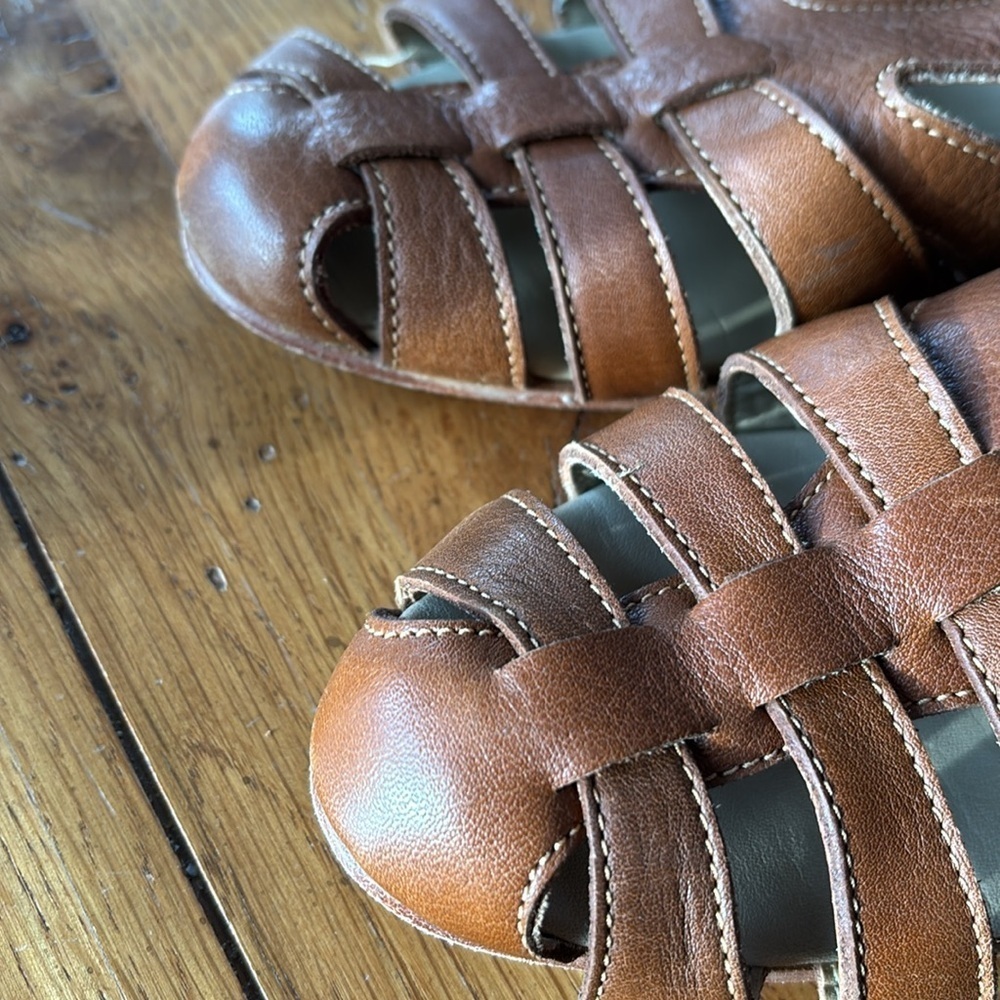 Wolverine 1883 Freida Sandals Women’s Tan Leather Fisherman Style w/ Box Size 9 - Picture 10 of 13